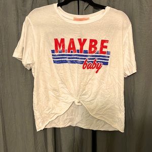Rebellious One “Maybe, Baby” cropped tee L